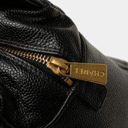 Pre Owned Chanel Black Petite Caviar Timeless Tote