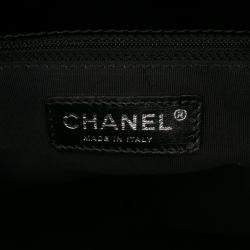 Pre Owned Chanel Black Patent Grand Shopping Tote