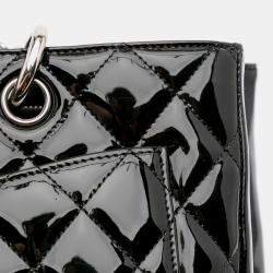 Pre Owned Chanel Black Patent Grand Shopping Tote