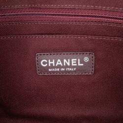 Pre Owned Chanel Purple Quilted Glazed Calfskin Coco Pleats Chain Clutch