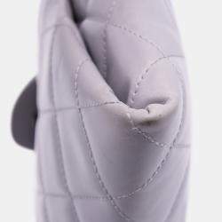 Pre Owned Chanel Purple Quilted Glazed Calfskin Coco Pleats Chain Clutch