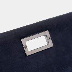 Pre Owned Chanel Navy Blue Chocolate Bar Iridescent Calfskin Bubble Flap