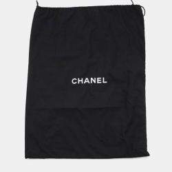 Pre Owned Chanel Black White Medium Quilted Jersey and Tweed Chain Flap