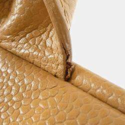 Pre Owned Chanel CC Beige Grained Leather Boston Bag