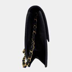Pre Owned Chanel Black Lambskin Shoulder Bag