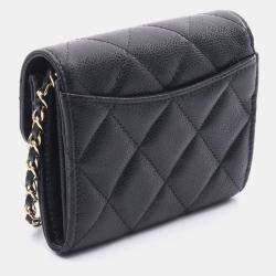 Pre Owned Chanel Matelasse Black Calfskin Shoulder Bag