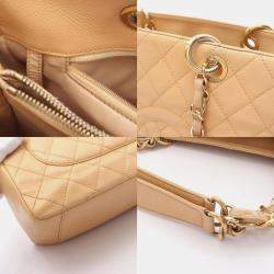 Pre Owned Chanel Matelasse Grand GST Beige Calfskin Tote Bag