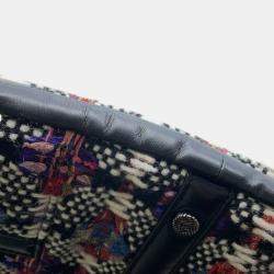 Pre Owned Chanel Black Small Tweed and Lambskin Girl Clutch on Chain