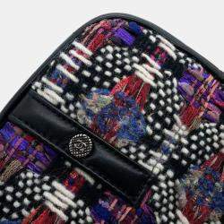 Pre Owned Chanel Black Small Tweed and Lambskin Girl Clutch on Chain