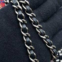 Pre Owned Chanel Black Small Tweed and Lambskin Girl Clutch on Chain