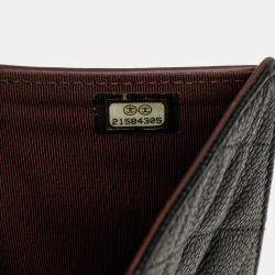 Pre Owned Chanel Black CC Quilted Caviar Long Wallet