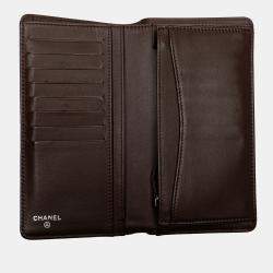 Pre Owned Chanel Black CC Quilted Caviar Long Wallet
