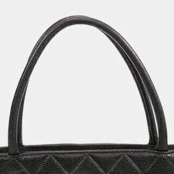 Pre Owned Chanel Black Caviar Medallion Tote