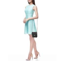 Pre Owned Chanel Black Quilted Leather Clams Wallet on Chain