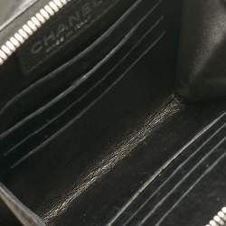 Pre Owned Chanel Black Quilted Leather Clams Wallet on Chain