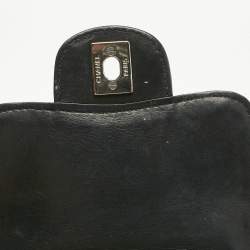 Pre Owned Chanel Black Quilted Leather Clams Wallet on Chain