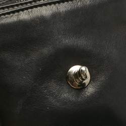 Pre Owned Chanel Black Quilted Leather Clams Wallet on Chain