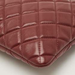 Pre Owned Chanel Burgundy Quilted Leather Medium O Case Clutch