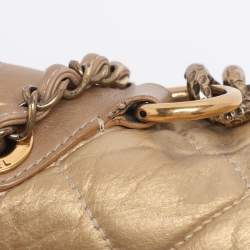Pre Owned Chanel Gold Quilted Aged Calf Leather Paris-Bombay Pondichery Flap bag