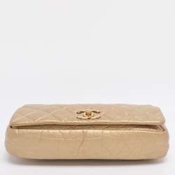 Pre Owned Chanel Gold Quilted Aged Calf Leather Paris-Bombay Pondichery Flap bag