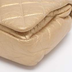 Pre Owned Chanel Gold Quilted Aged Calf Leather Paris-Bombay Pondichery Flap bag