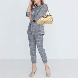 Pre Owned Chanel Gold Quilted Aged Calf Leather Paris-Bombay Pondichery Flap bag
