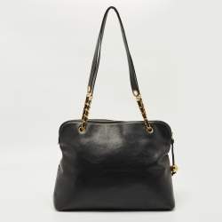 Pre Owned Chanel Black Leather CC Dome Satchel