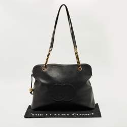 Pre Owned Chanel Black Leather CC Dome Satchel