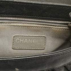 Pre Owned Chanel Black Quilted Aged Leather Chain Around Crossbody Bag