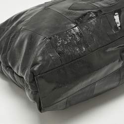 Pre Owned Chanel Black Leather and Patent Leather Large Patchwork Brooklyn Cabas Tote