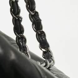 Pre Owned Chanel Black Leather and Patent Leather Large Patchwork Brooklyn Cabas Tote