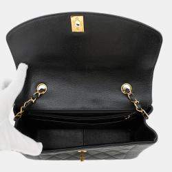 Pre Owned Chanel Diana Black Caviar Leather 25 Chain Shoulder Bag
