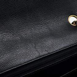 Pre Owned Chanel Diana Black Caviar Leather 25 Chain Shoulder Bag