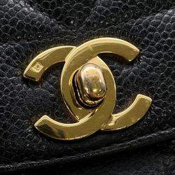Pre Owned Chanel Diana Black Caviar Leather 25 Chain Shoulder Bag