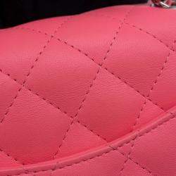 Pre Owned Chanel Mini Flap Pink Lambskin Shoulder Bag