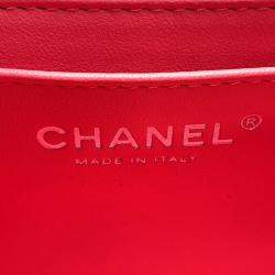 Pre Owned Chanel Mini Flap Pink Lambskin Shoulder Bag