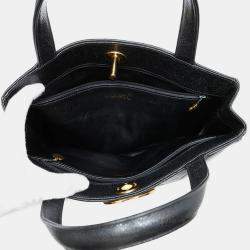 Pre Owned Chanel Deca Coco Black Caviar Leather Tote Bag