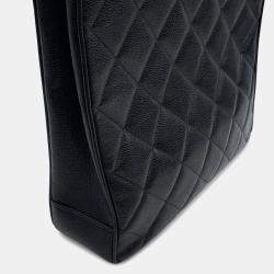 Pre Owned Chanel Deca Coco Black Caviar Leather Tote Bag