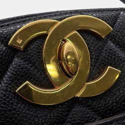 Pre Owned Chanel Deca Coco Black Caviar Leather Tote Bag