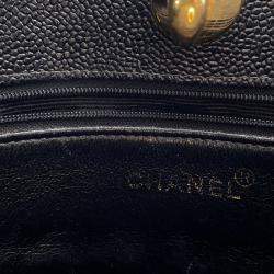 Pre Owned Chanel Deca Coco Black Caviar Leather Tote Bag