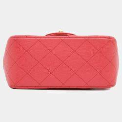 Pre Owned Chanel Matelassé Pink Caviar Leather Chain Shoulder Bag