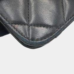 Pre Owned Chanel Pushlock Black Lambskin Chain Shoulder Bag