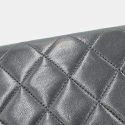 Pre Owned Chanel Pushlock Black Lambskin Chain Shoulder Bag