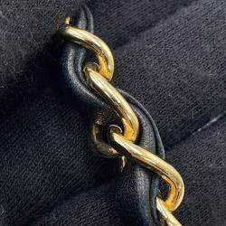 Pre Owned Chanel Pushlock Black Lambskin Chain Shoulder Bag