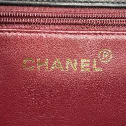 Pre Owned Chanel Pushlock Black Lambskin Chain Shoulder Bag