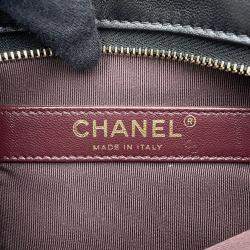 Pre Owned Chanel CC Chain Black Lambskin Shoulder Bag