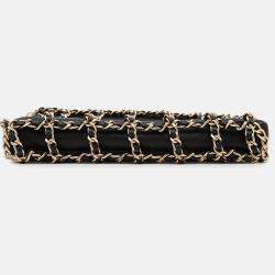 Pre Owned Chanel CC Chain Black Lambskin Shoulder Bag