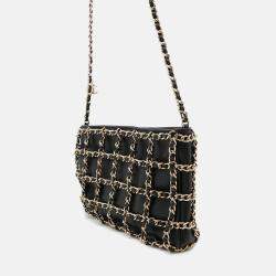 Pre Owned Chanel CC Chain Black Lambskin Shoulder Bag