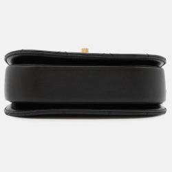 Pre Owned Chanel Matelasse Chain Shoulder Bag Black Lambskin