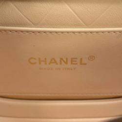 Pre Owned Chanel Matelasse Chain Shoulder Bag Black Lambskin